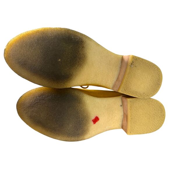 Clarks Originals Phenia Strand Lace Up Mustard Brown Leather Heeled Loafer 8 - Picture 6 of 9